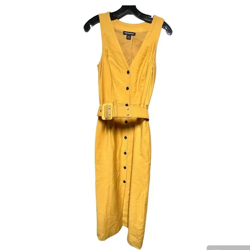 Something Navy Sleeveless Button-Up Midi Dress XXS NWOT - Picture 7 of 16
